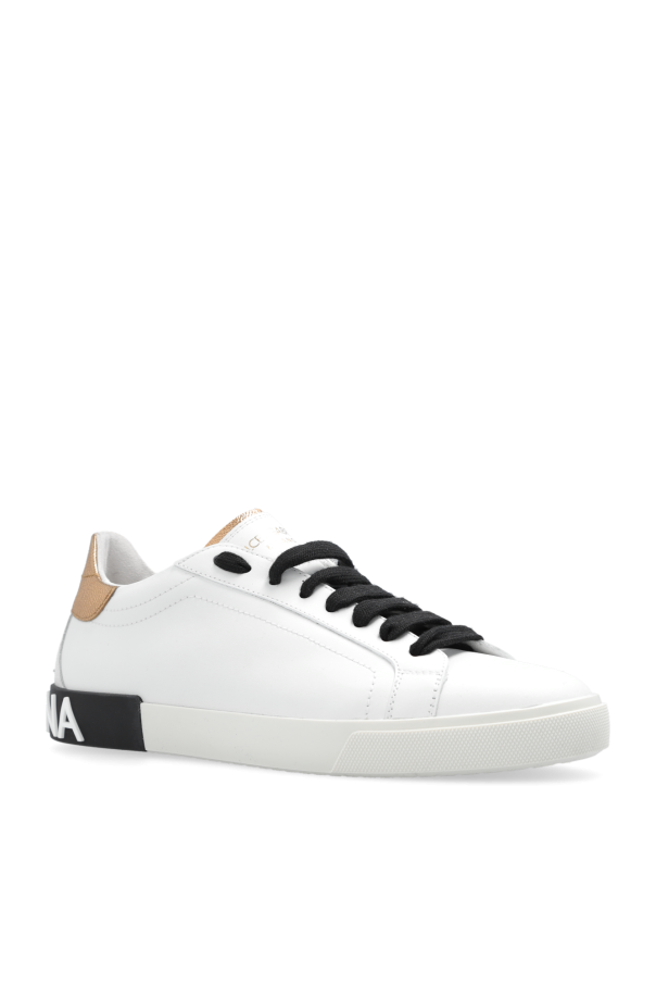 スニーカー DOLCE & GABBANA 'Portofino' sneakers White/Black CS1760A9AG1 DOLCE&GABBANA Portofino Men's White And Black Sneakers New